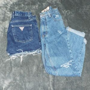 Vintage Guess High Waist Shorts and boyfriend jean